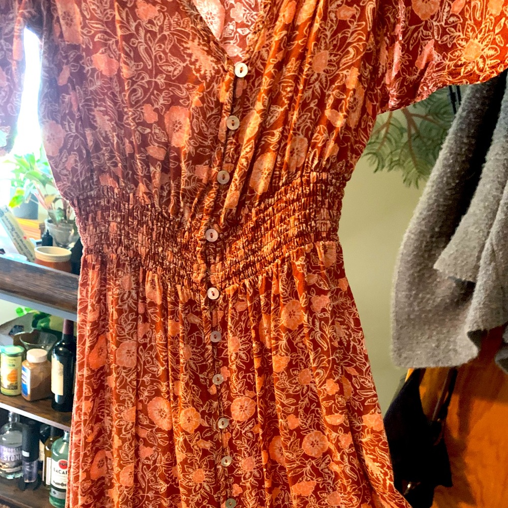 Floor length floral dress